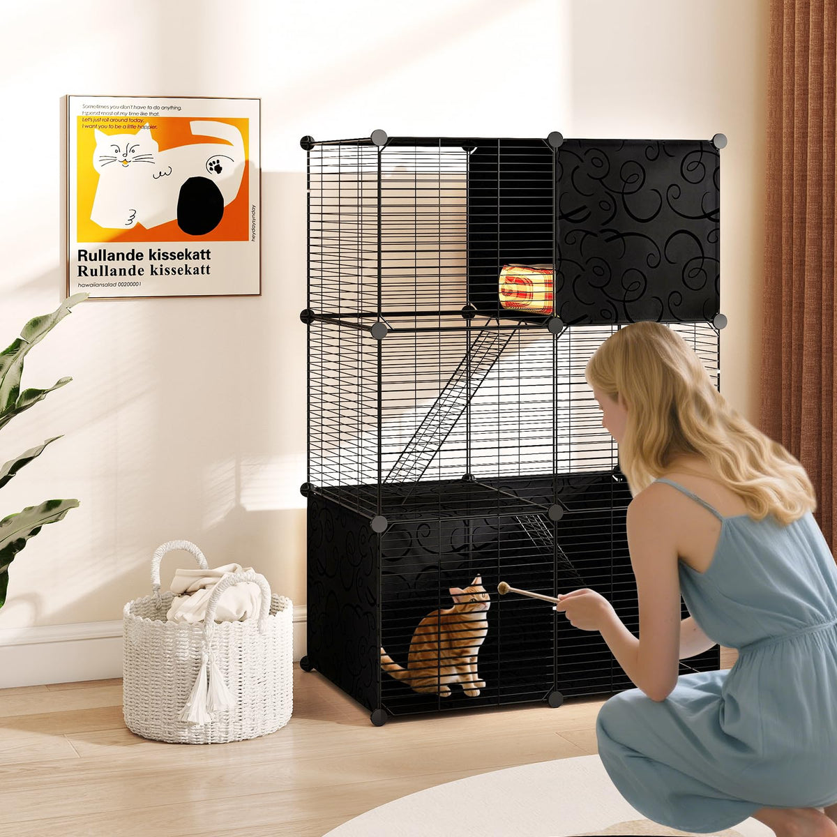 3-Tier Detachable Metal Wire Cat Cage E436