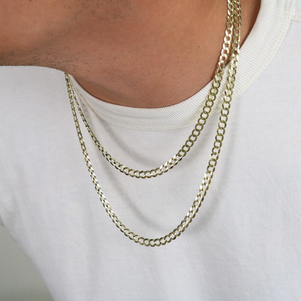 10K Yellow Gold Cuban Curb Link Chain Necklace V571371