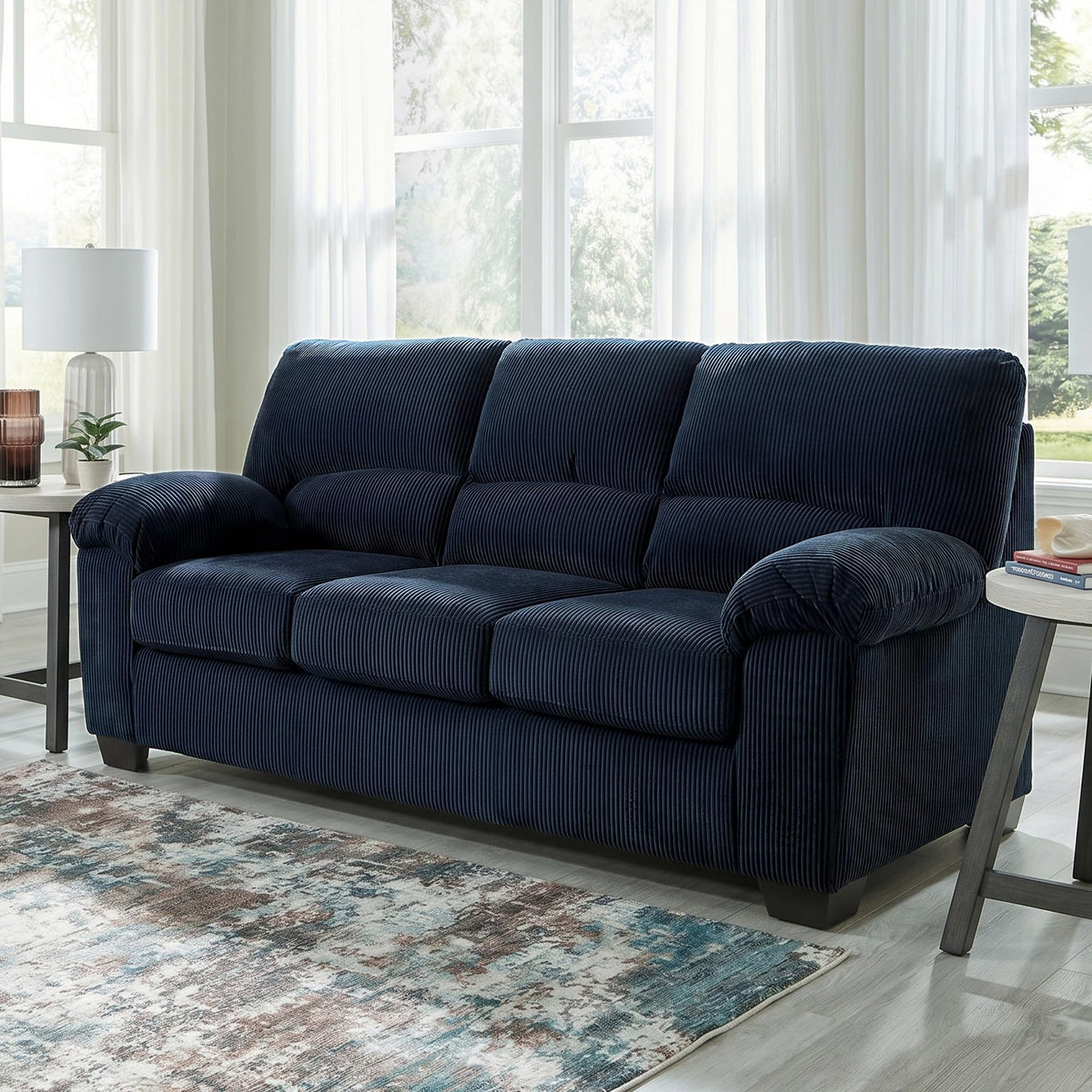 Navy Corduroy Sofa S56614