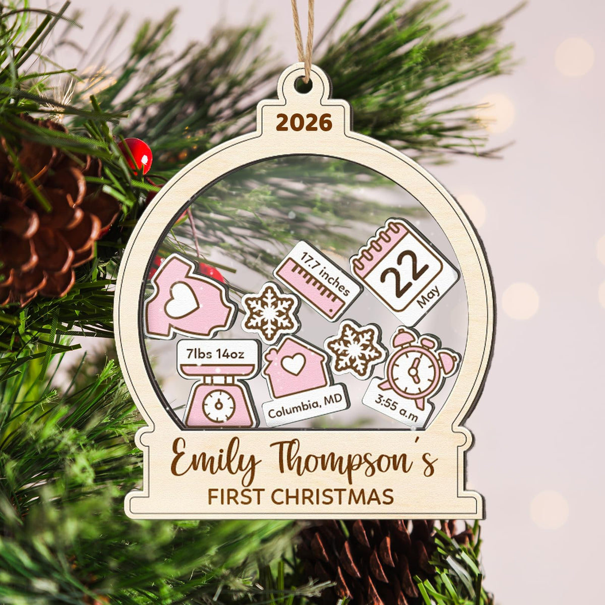 Baby's First Christmas Ornament 2026 Spherical I70170