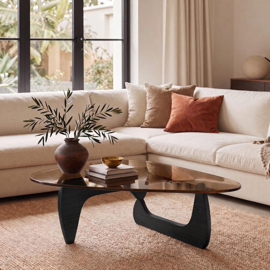 32" Black Tempered Glass Coffee Table B76547