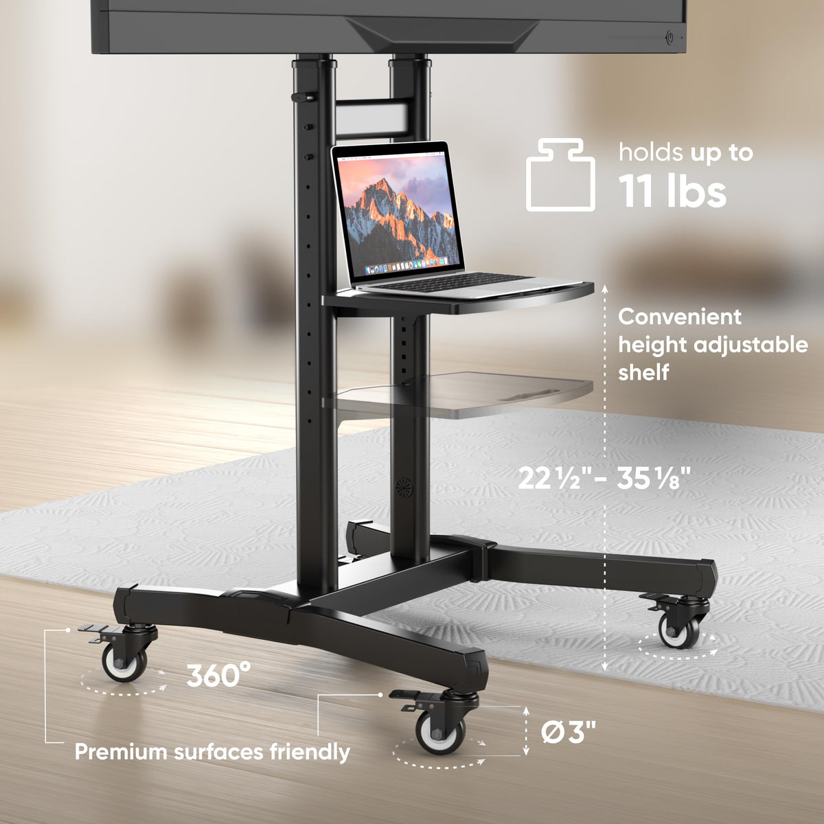 Mobile TV Stand 50-90 Inch Black R5393