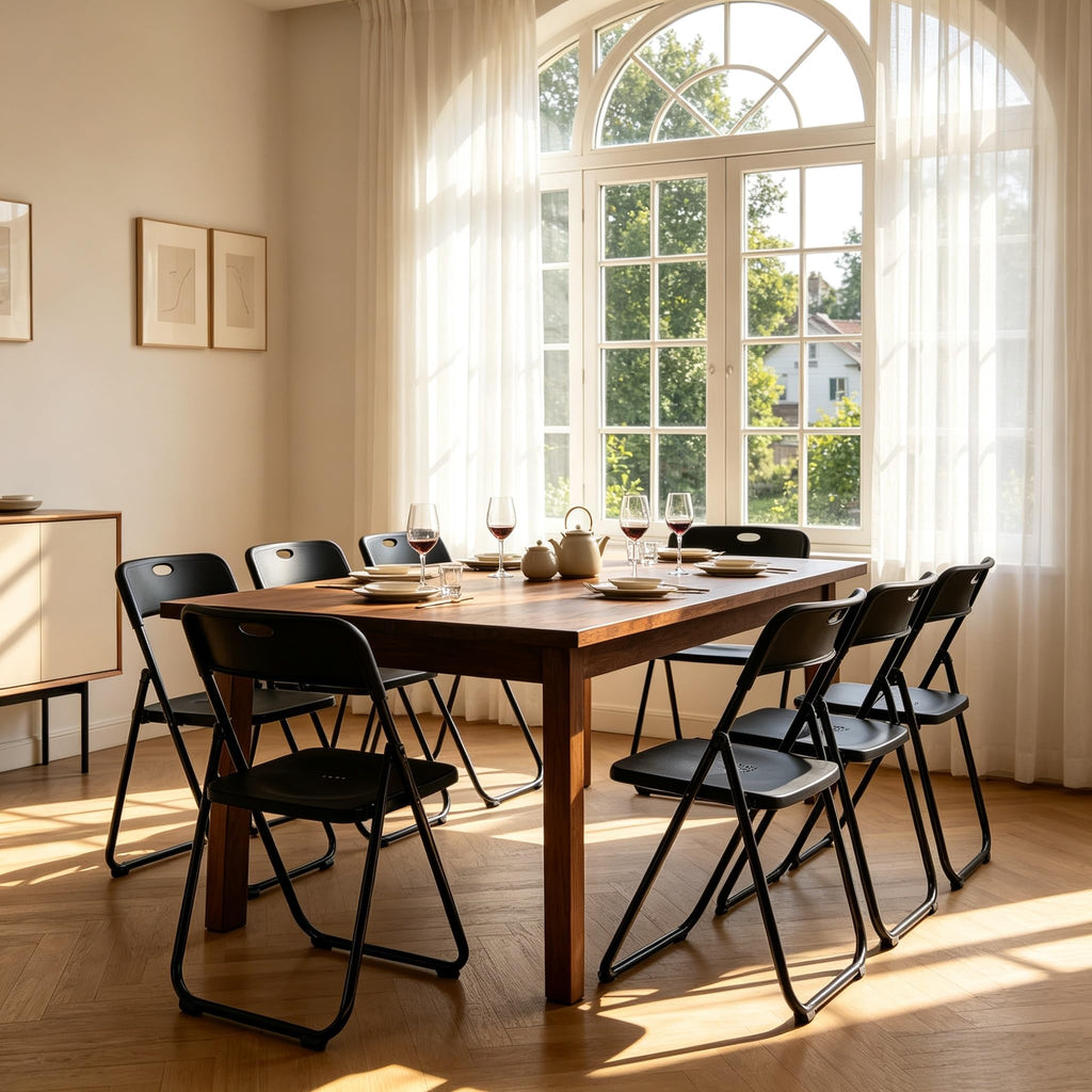 Black Plastic Folding Chairs 10 Pack W77699