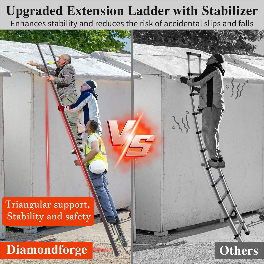 10.5 FT Aluminum Telescoping Ladder 330 Lbs F6473