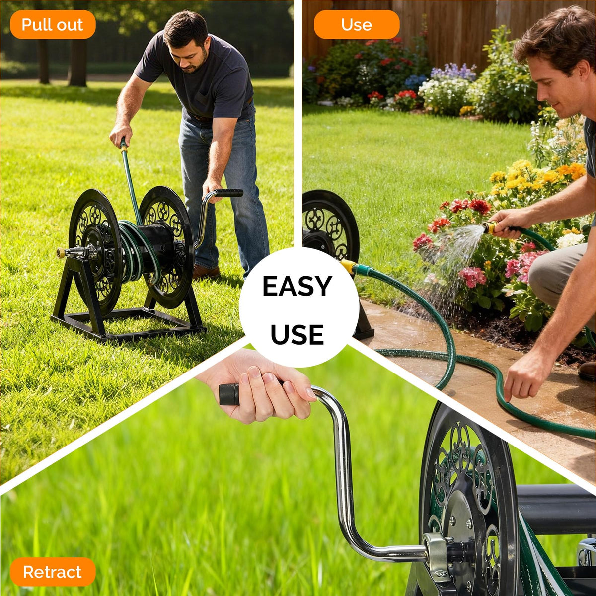 Wall Mount Hose Reel with 108FT Capacity W10863