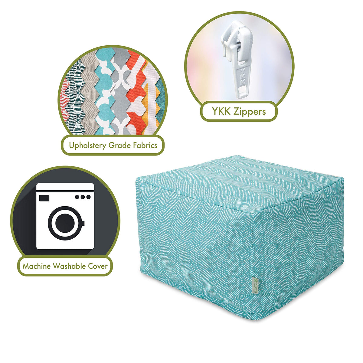 Teal Large Ottoman D3214