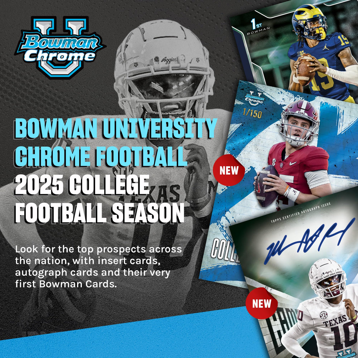 2025 Bowman University Chrome NCAA Football Value Box U870