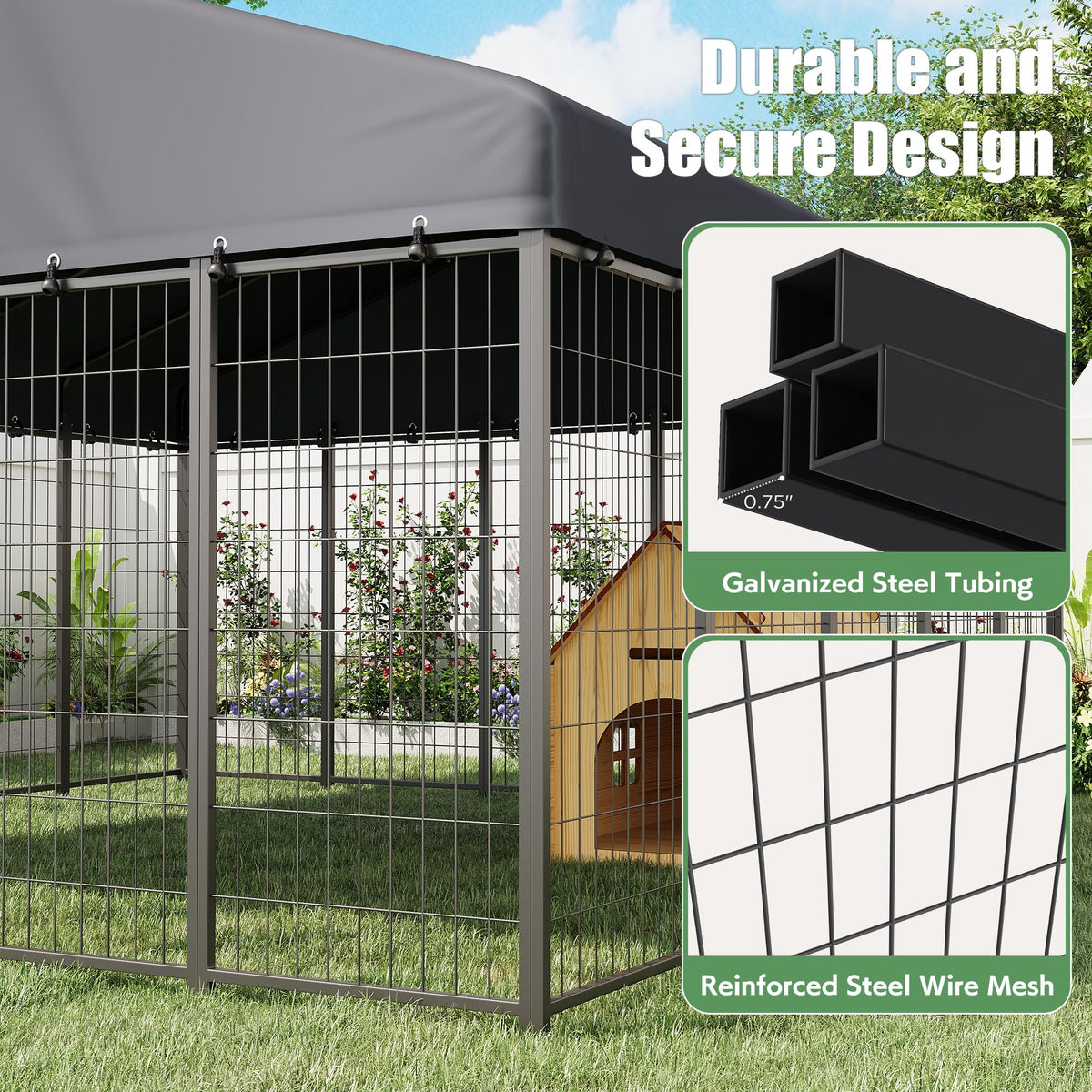 10x10 Ft Outdoor Dog Kennel Y304