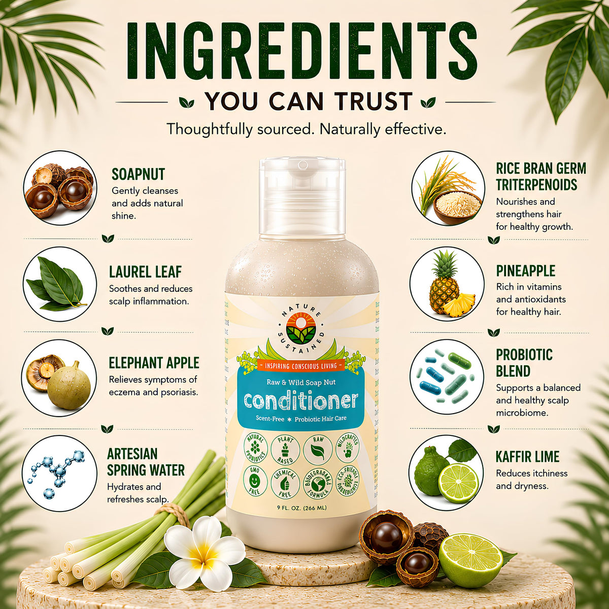 Organic Fragrance Free Conditioner 9 Oz N662438