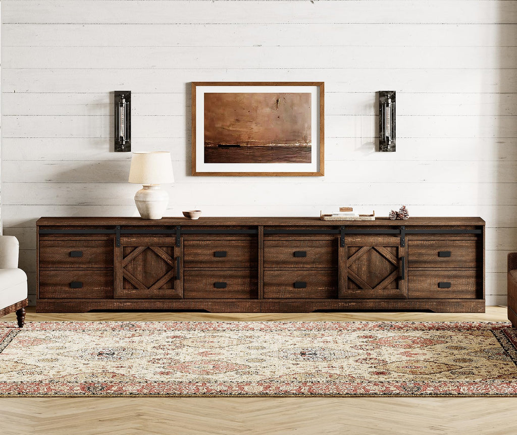 60 inch Farmhouse TV Stand with Drawers & Storage Cabinet E73812