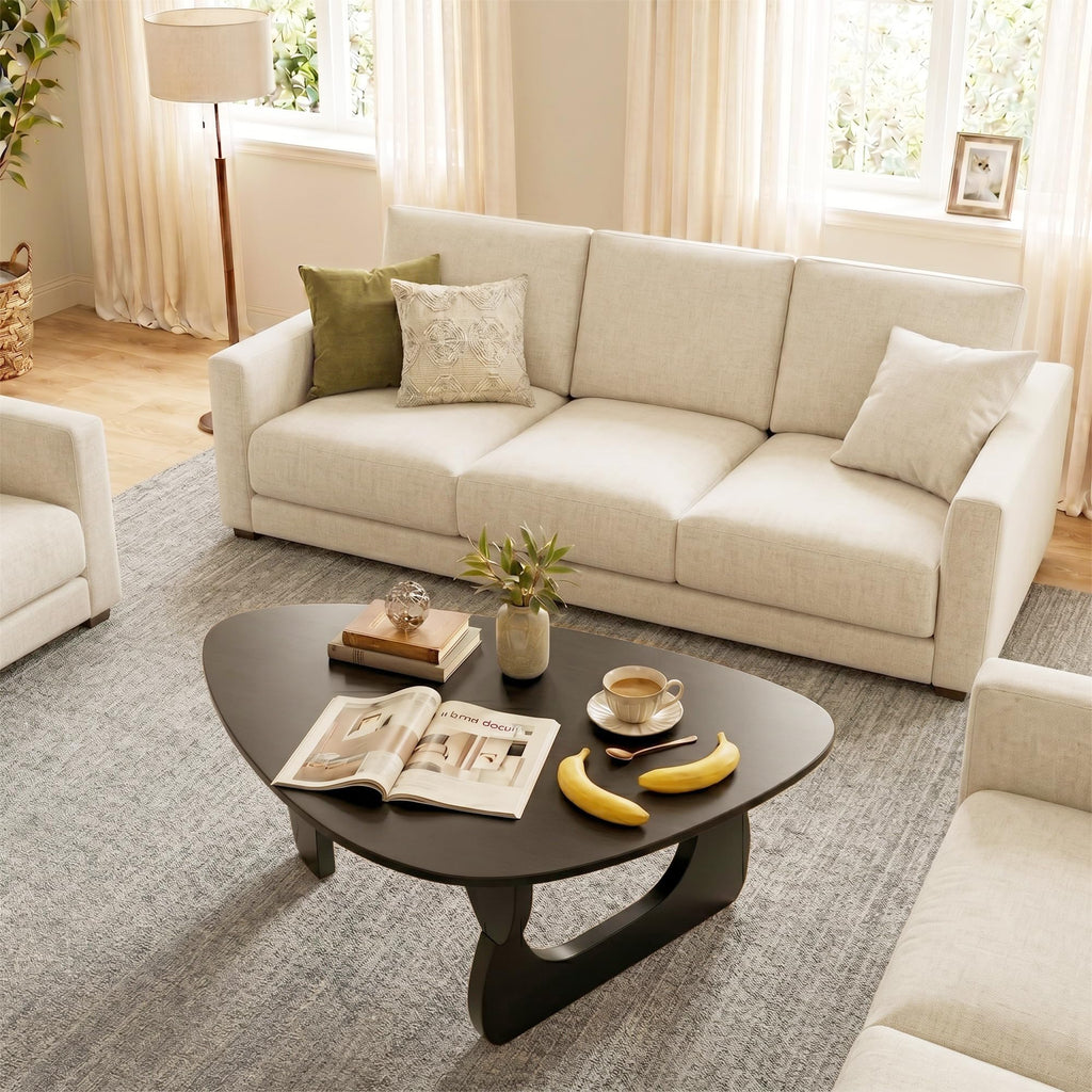34" Black Coffee Table with Solid Wood Top O12875