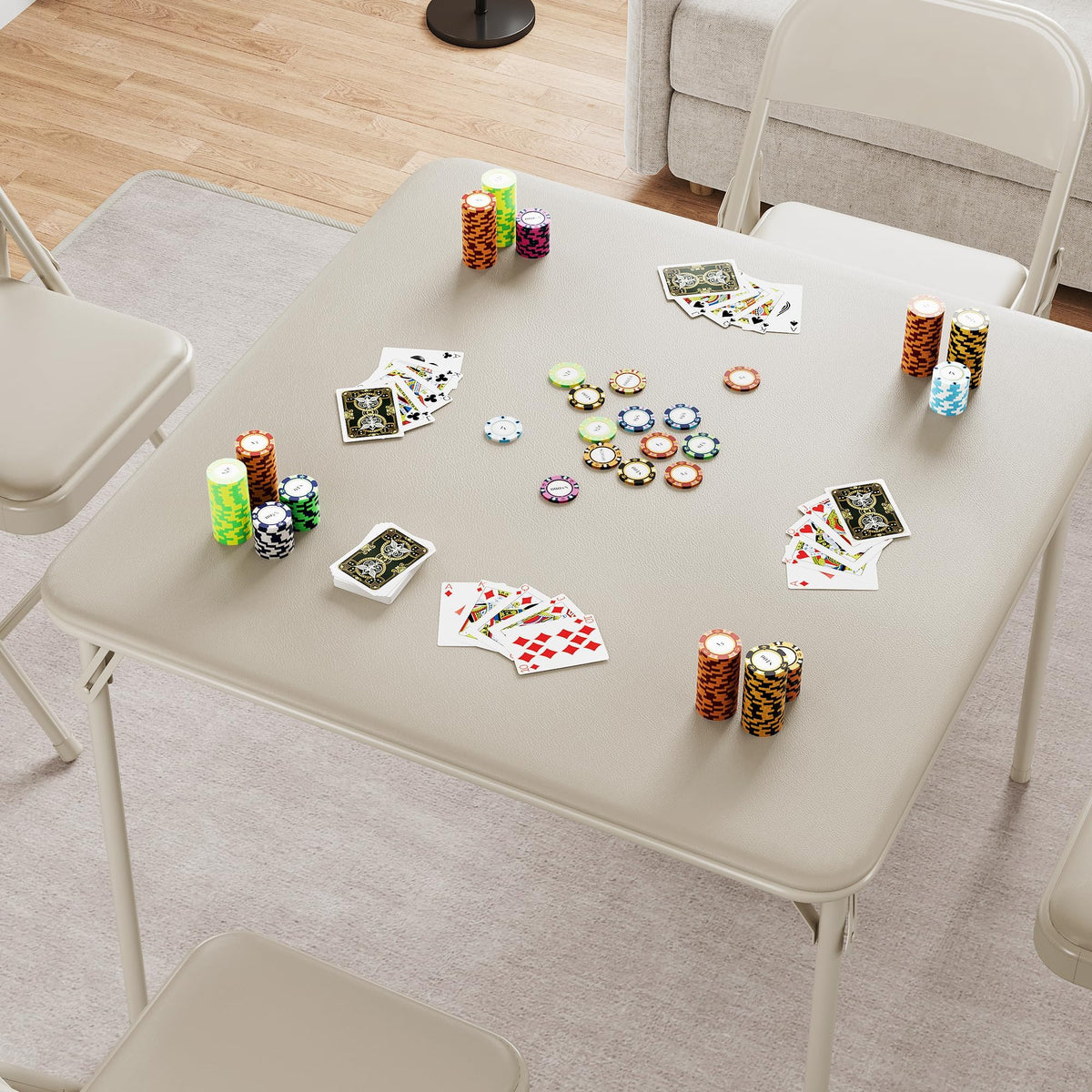 Beige Folding Card Table W34254