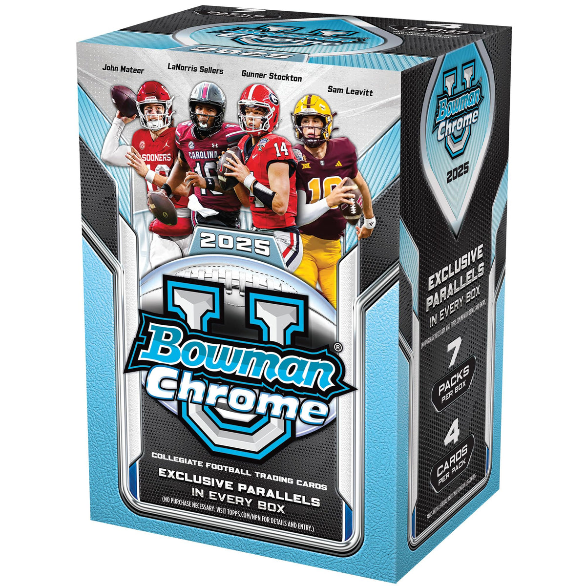 2025 Bowman University Chrome NCAA Football Value Box U870
